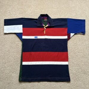 Vintage Canterbury Rugby Shirt Mens Small Multi Color Stripe Made Australia 90s